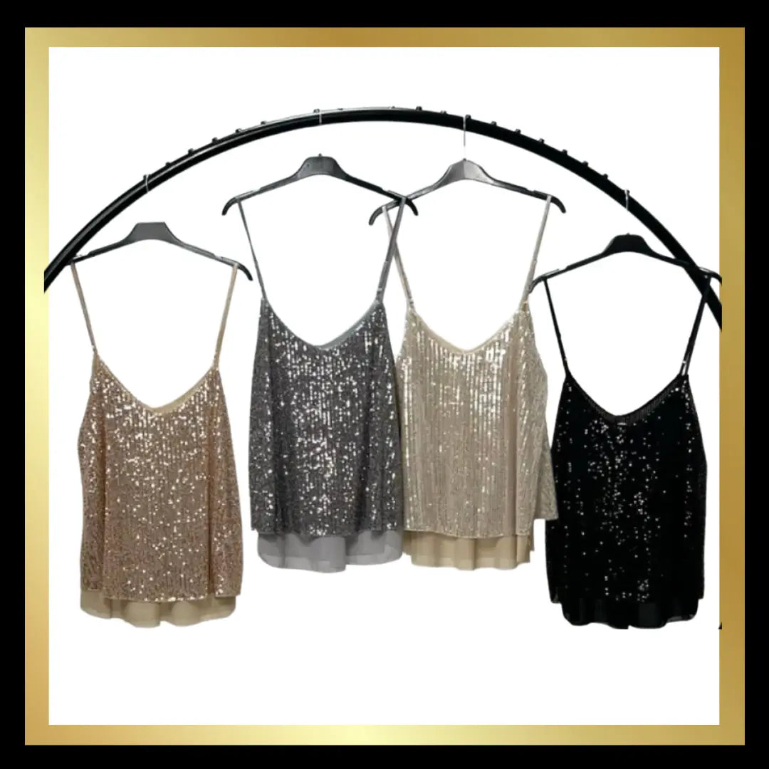 Sequinned Camisole Tops The Style Closet
