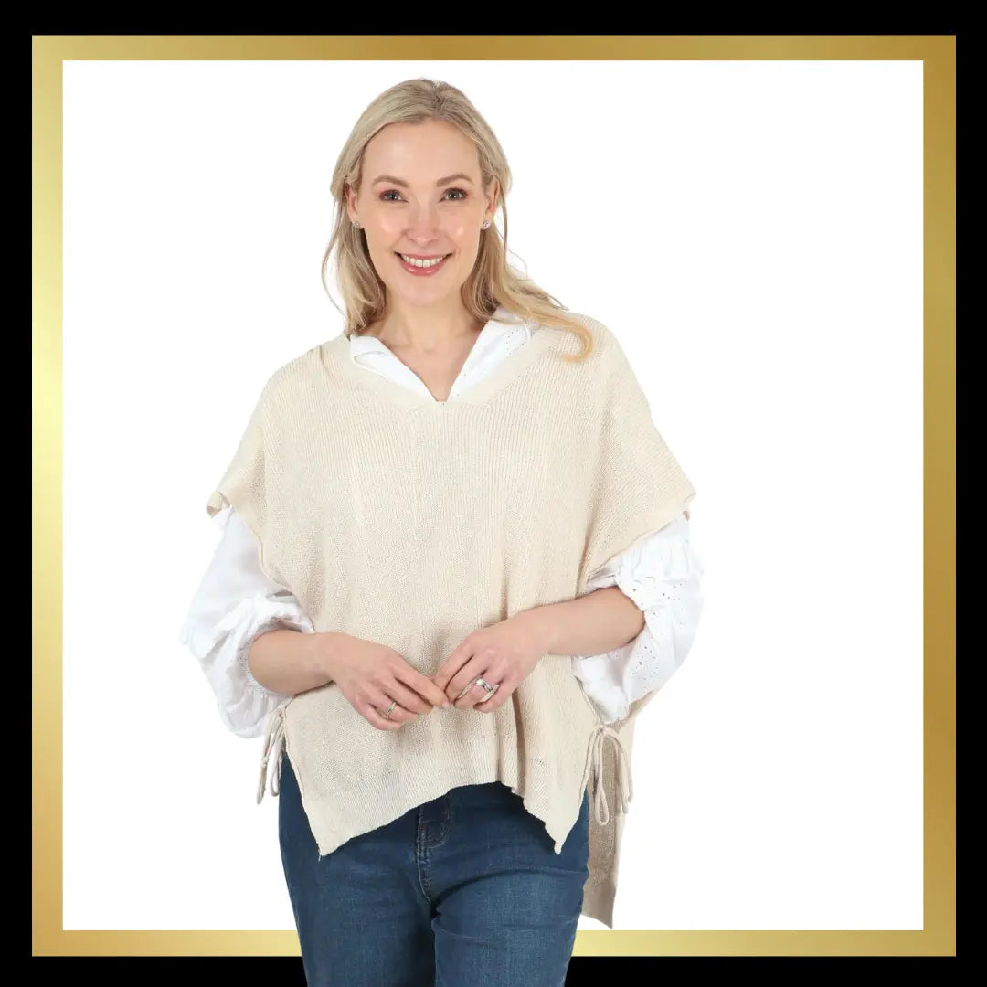 Lightweight Cotton Knitted Tie Side V Neck Tank Top The Style Closet
