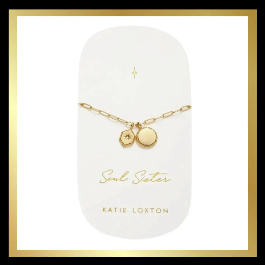 'Soul Sister' Waterproof Gold Charm Bracelet by Katie Loxton Katie Loxton