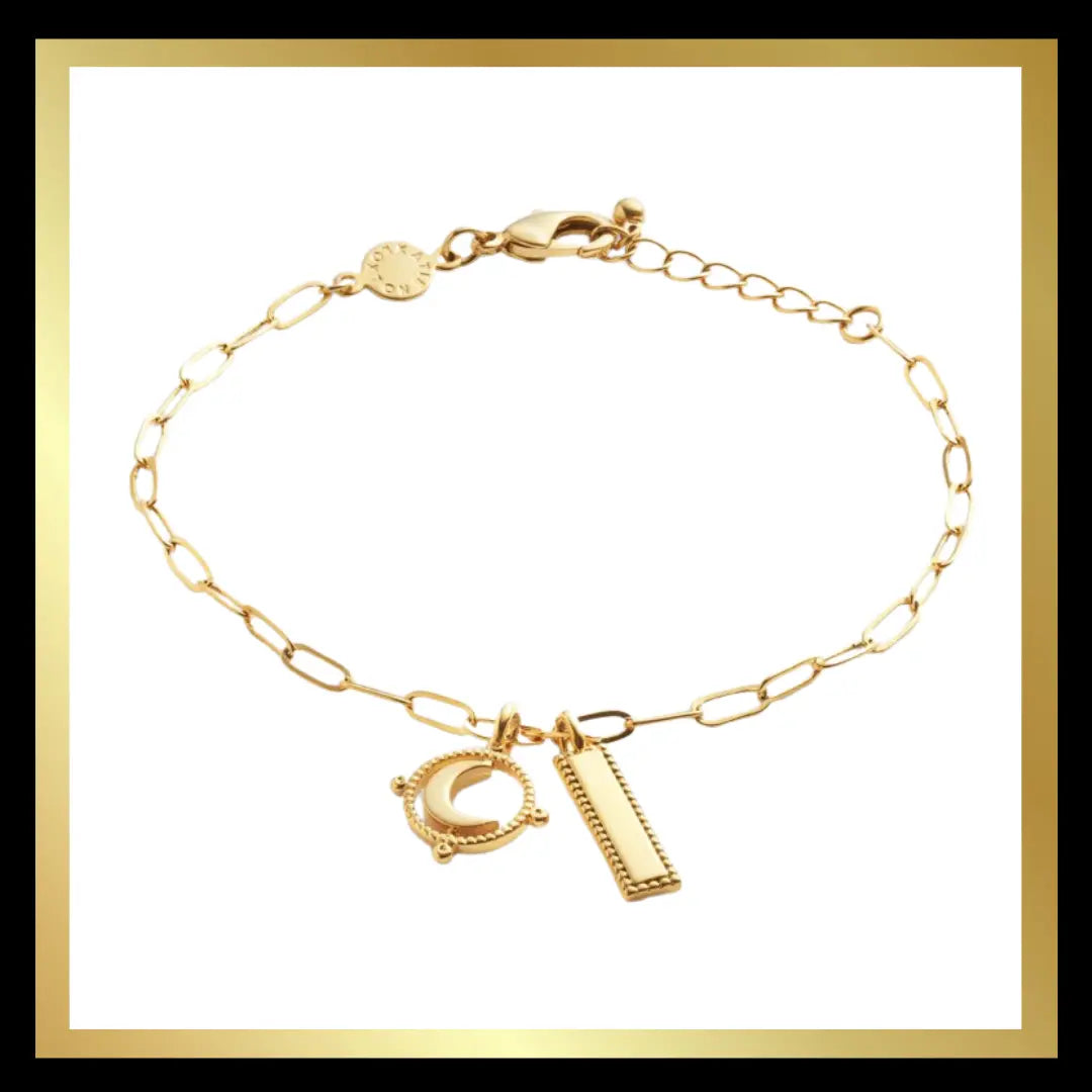 'To The Moon & Back' Waterproof Gold Charm Bracelet by Katie Loxton Katie Loxton