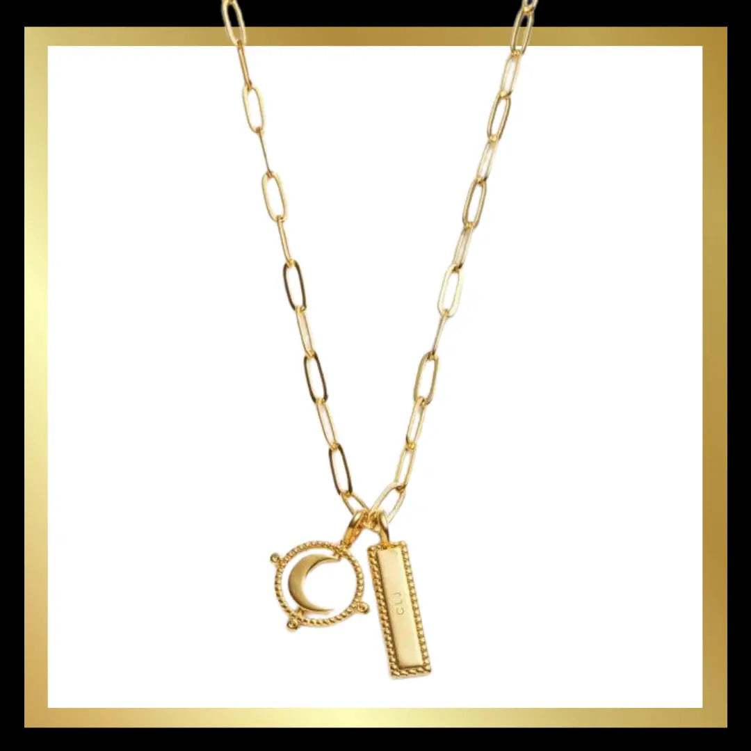 'To The Moon & Back' Waterproof Gold Charm Necklace by Katie Loxton The Style Closet