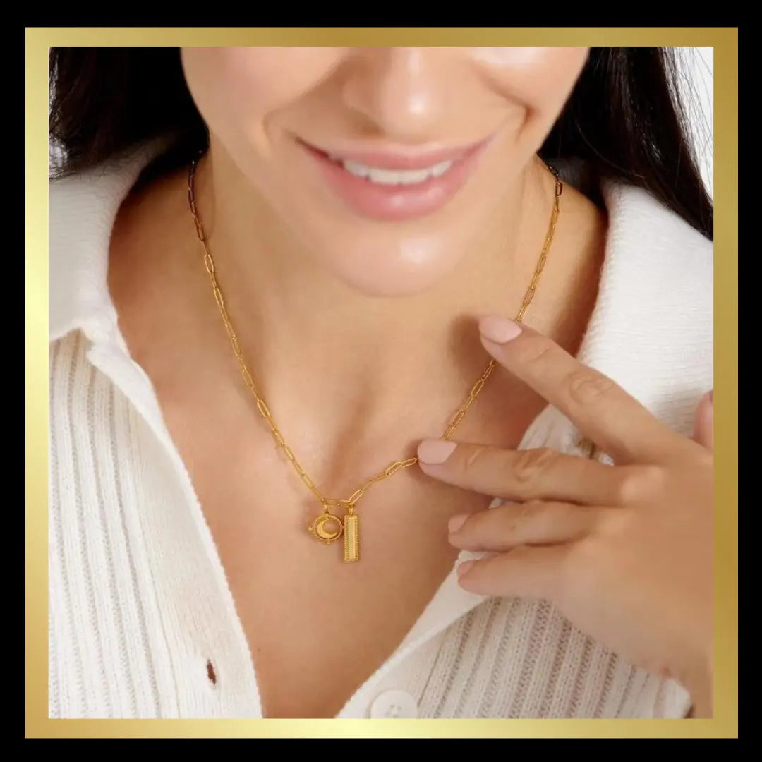 'To The Moon & Back' Waterproof Gold Charm Necklace by Katie Loxton The Style Closet