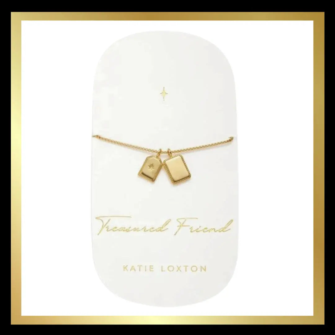 'Treasured Friend' Waterproof Gold Charm Bracelet by Katie Loxton Katie Loxton