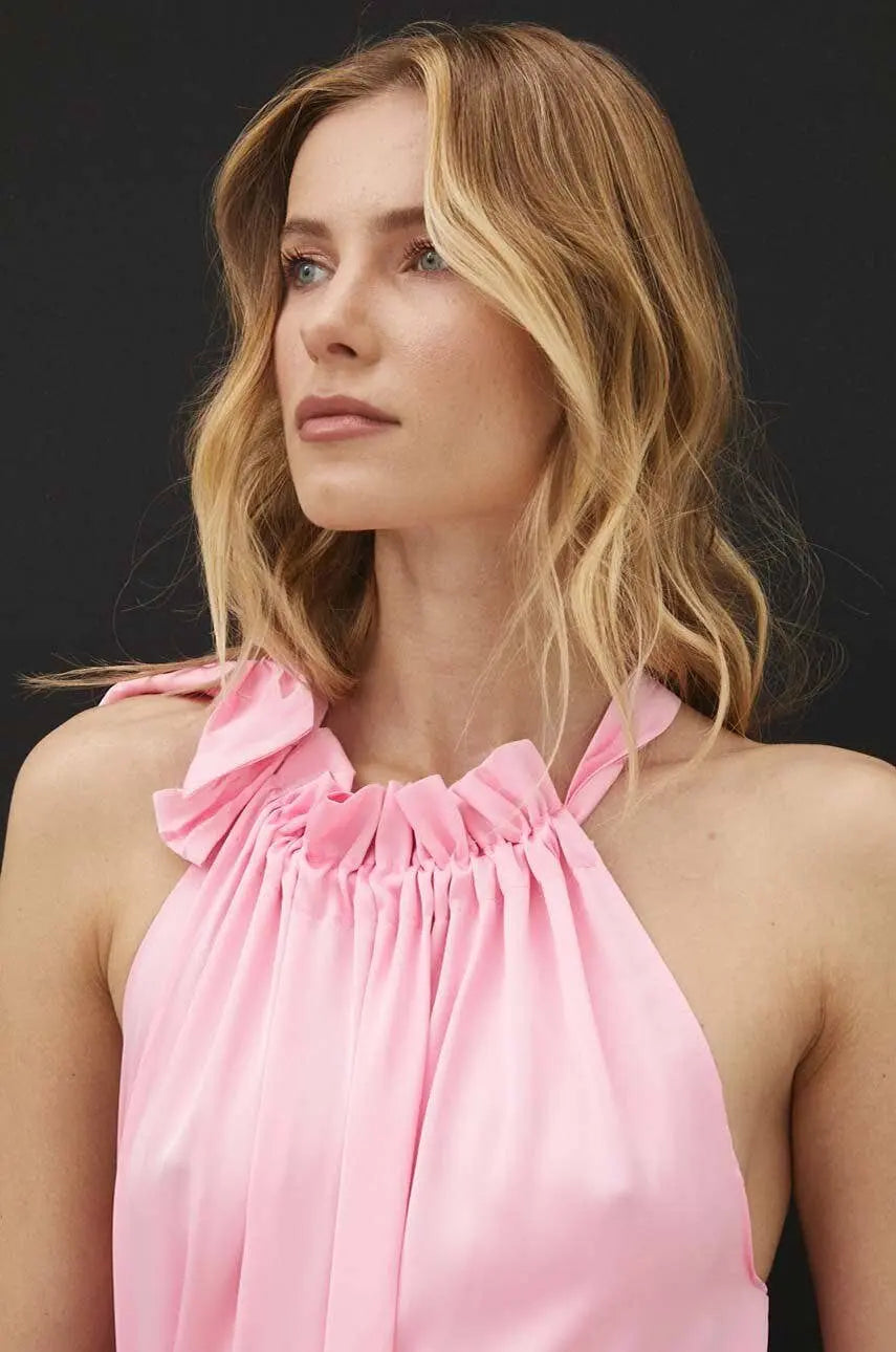 Satin Elisabeth top with bow at the collar - Black / One size The Style Closet
