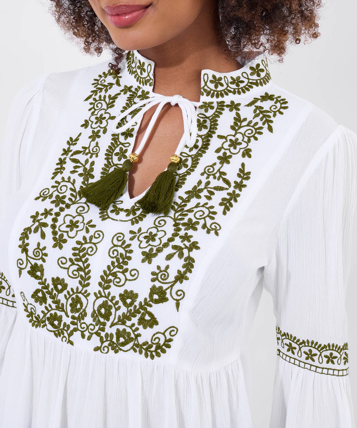 Essential Embroidered Summer Tunic: White