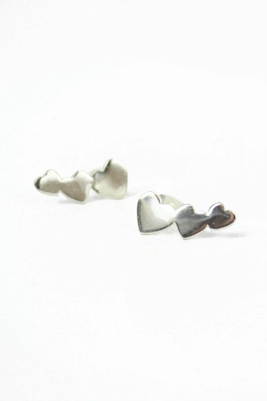 SILVER HEART CLIMBER EARRINGS My Doris