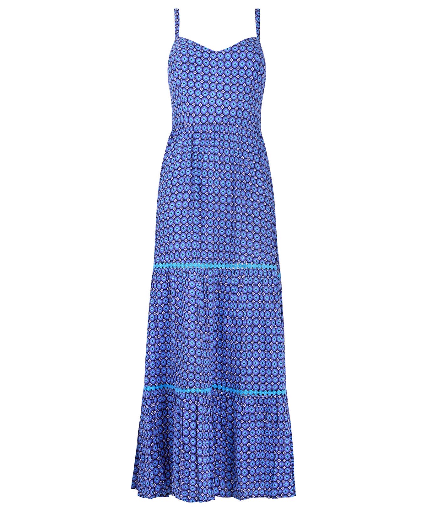 Gina Printed Maxi Dress: Blue