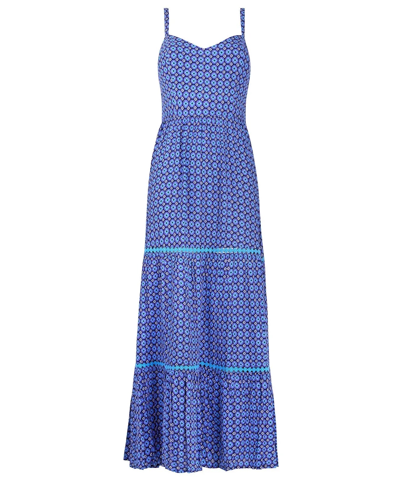 Gina Printed Maxi Dress: Blue The Style Closet