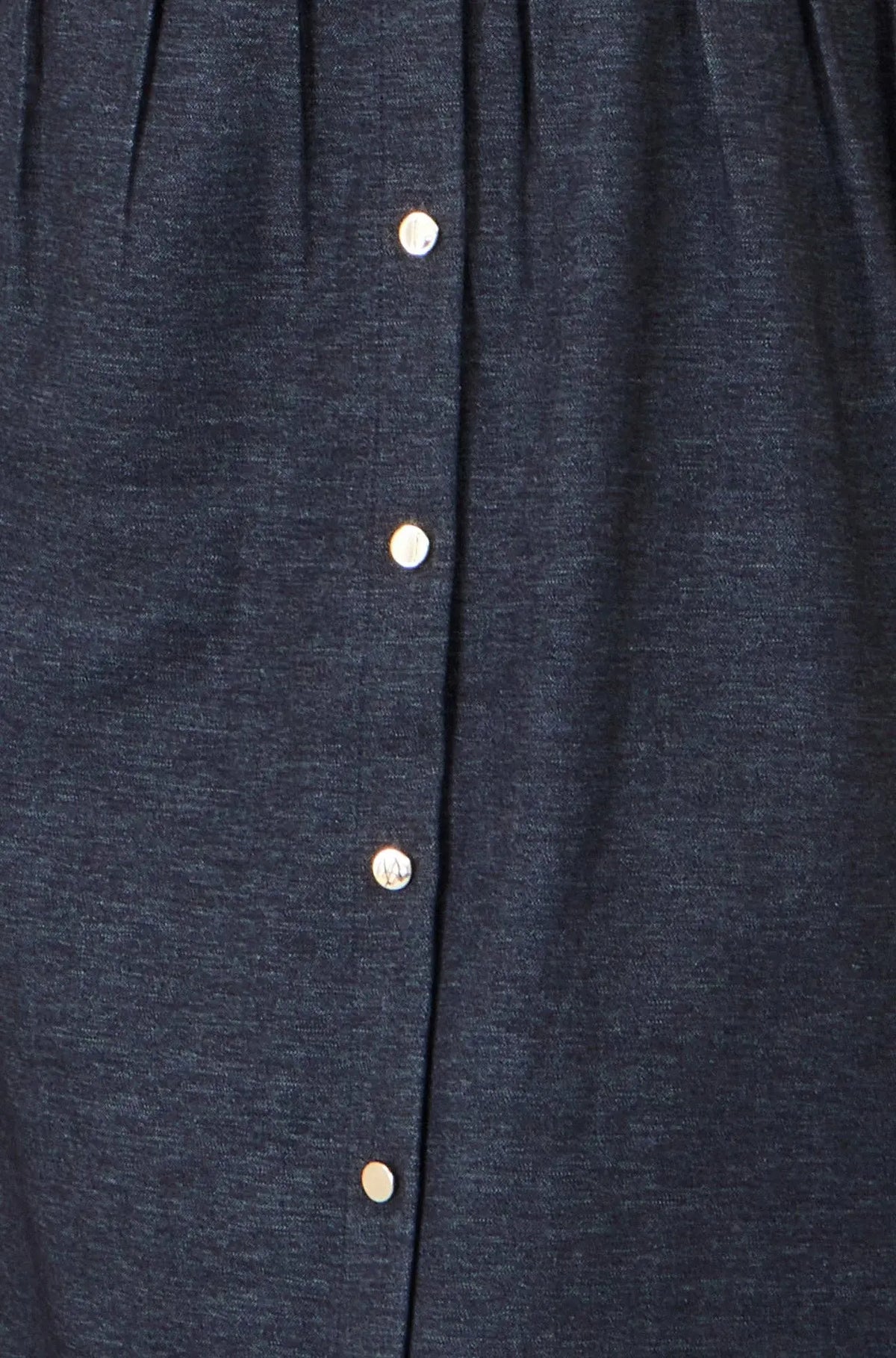 Navy Stretch Midi Shirt Dress: Blue The Style Closet