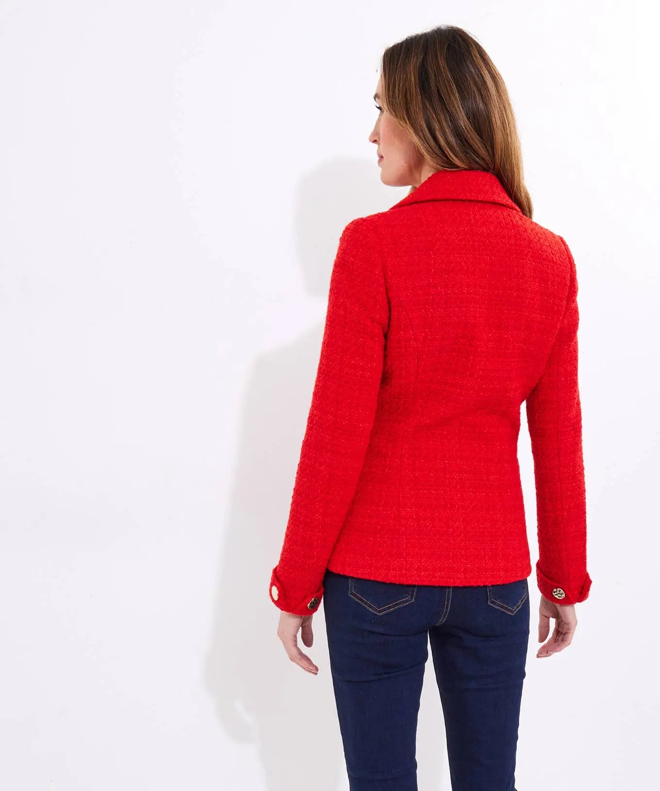 Elle Statement Tweed Jacket: Red The Style Closet