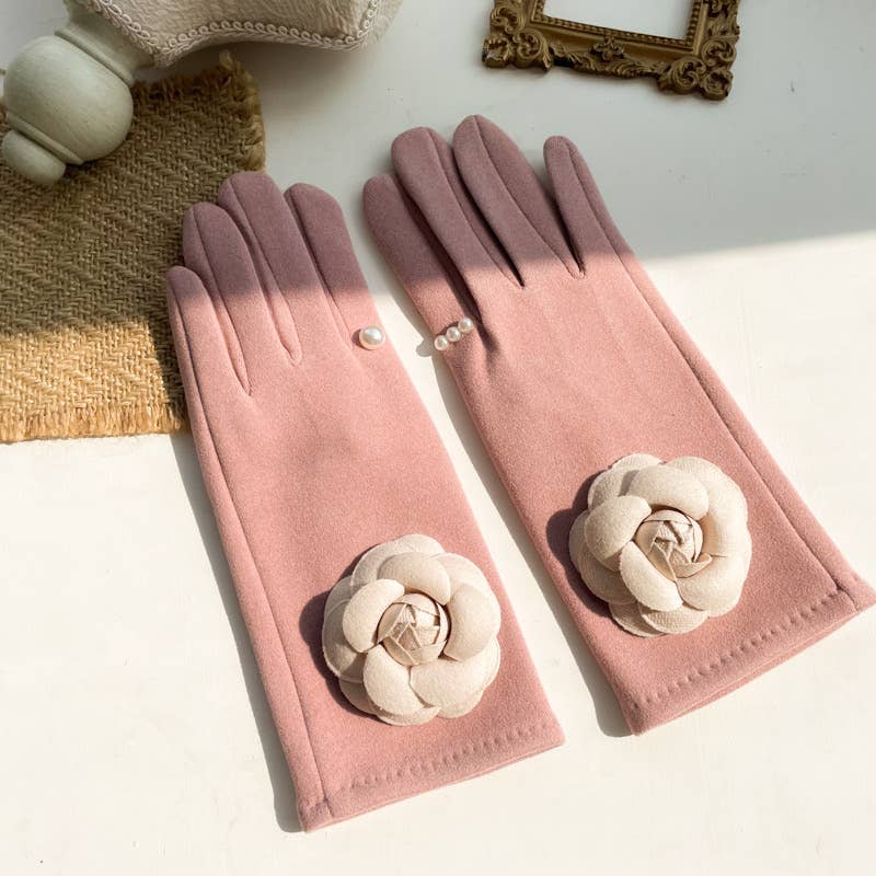 Large camellia flower gloves The Style Closet
