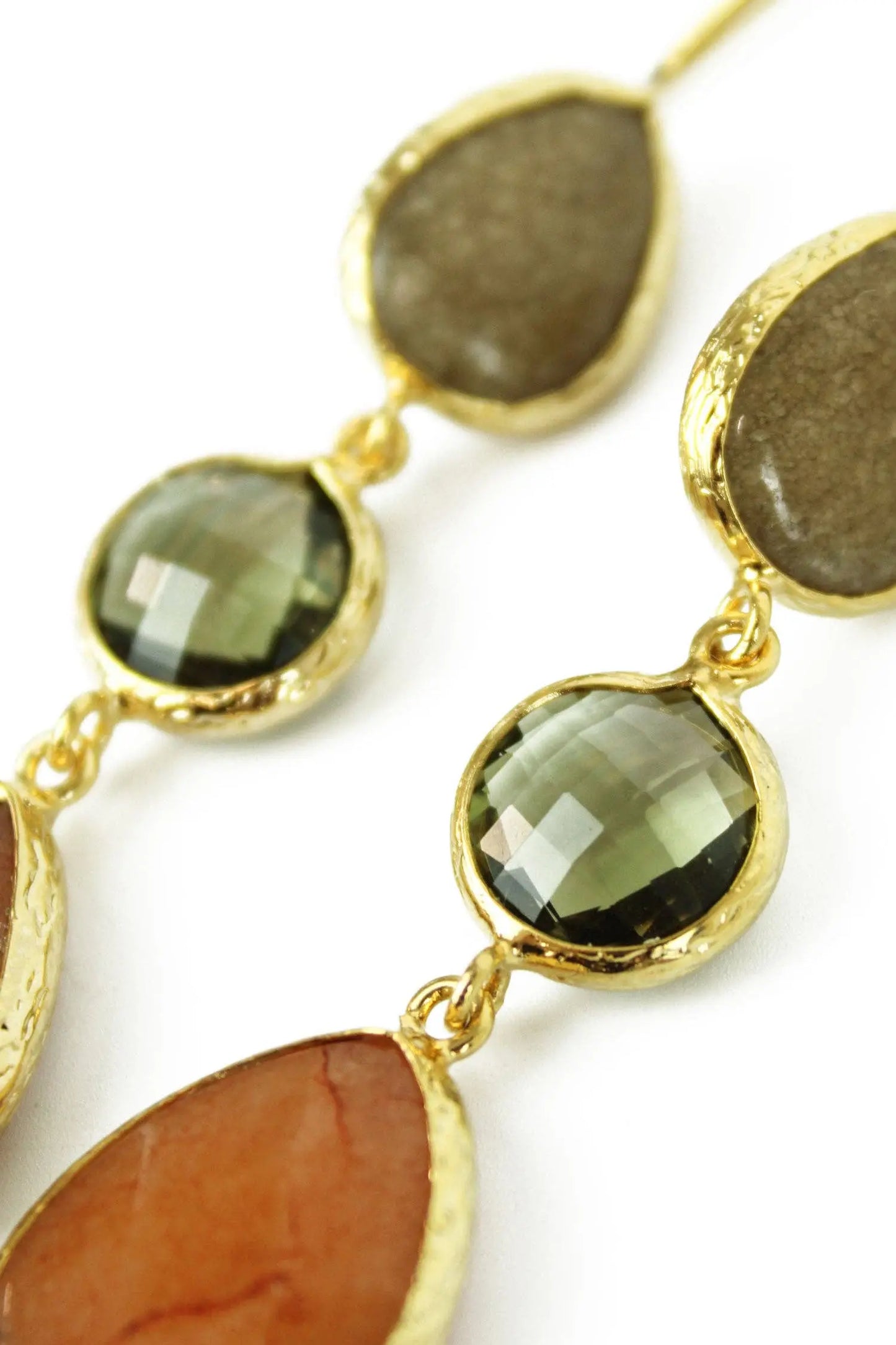 BROWN THREE DROP EARRINGS My Doris