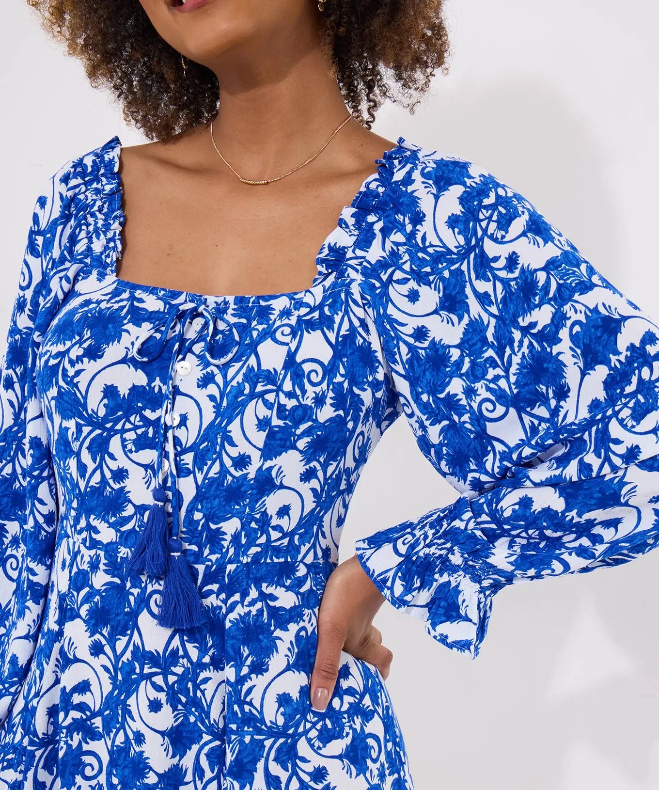 Grecian Dreams Short Dress: Blue / 8 Joe Browns