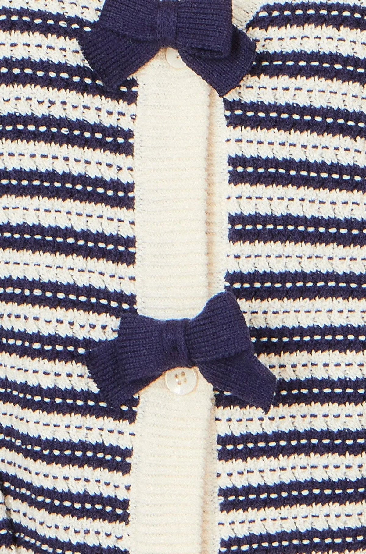 Multicolour Block Stripe Tie Front Cardigan: Navy The Style Closet