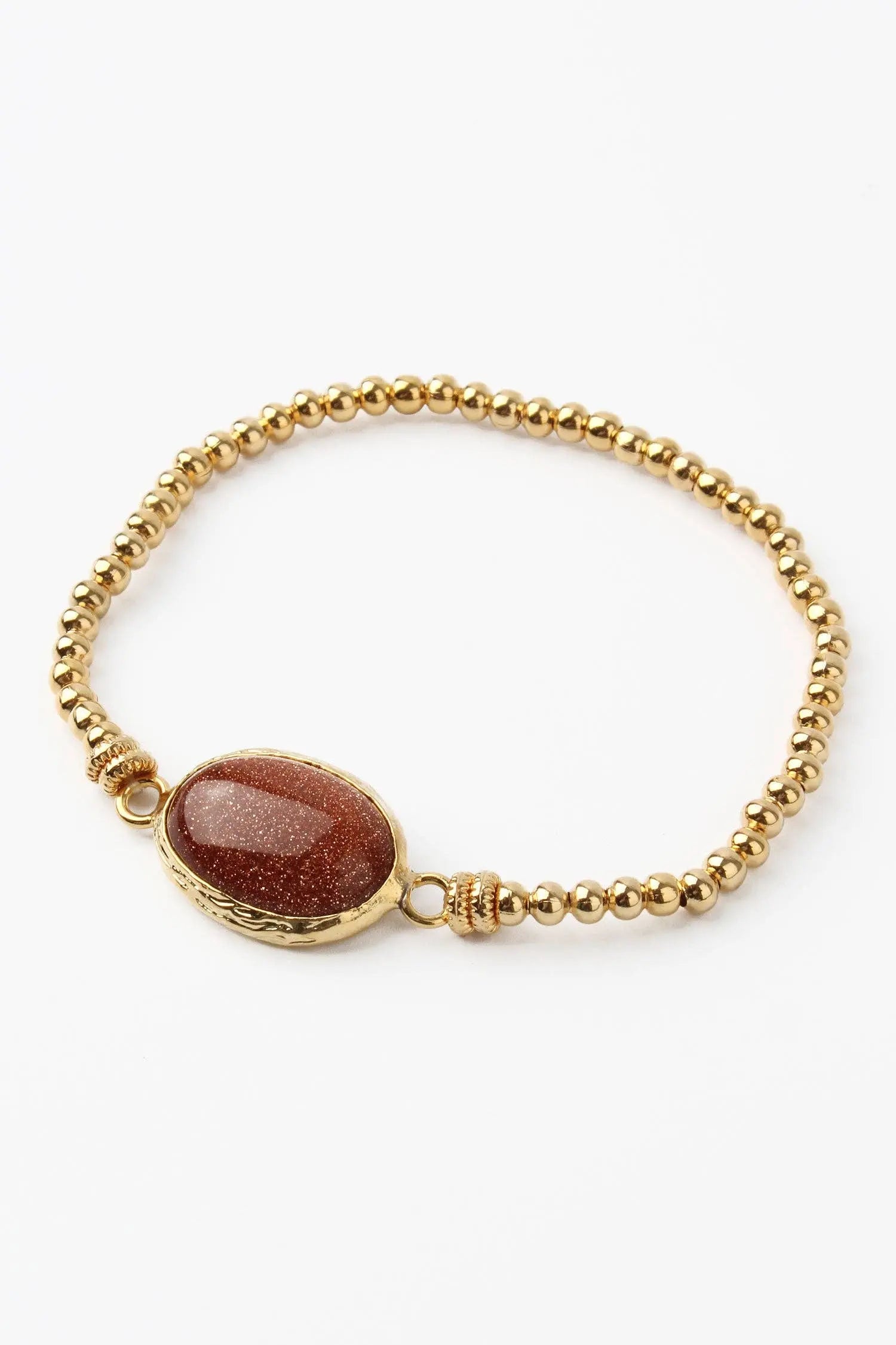 SPARKLE BROWN GEMSTONE GOLD BRACELET My Doris