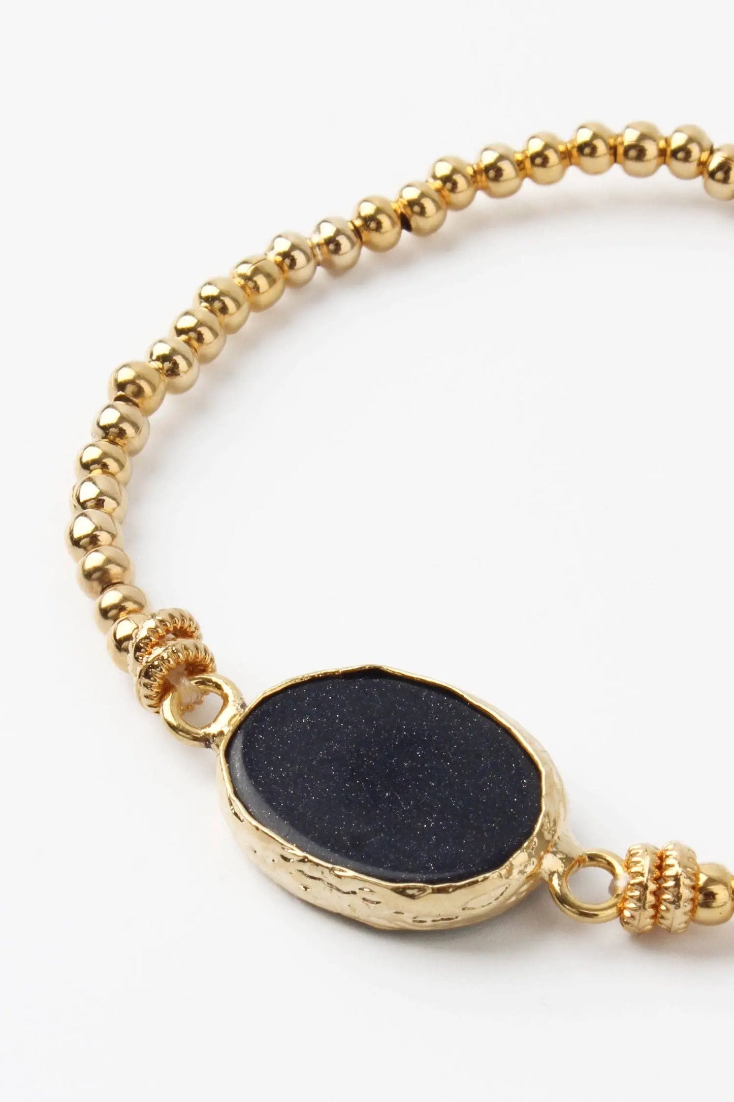 BLACK SPARKLE GEMSTONE GOLD BRACELET My Doris