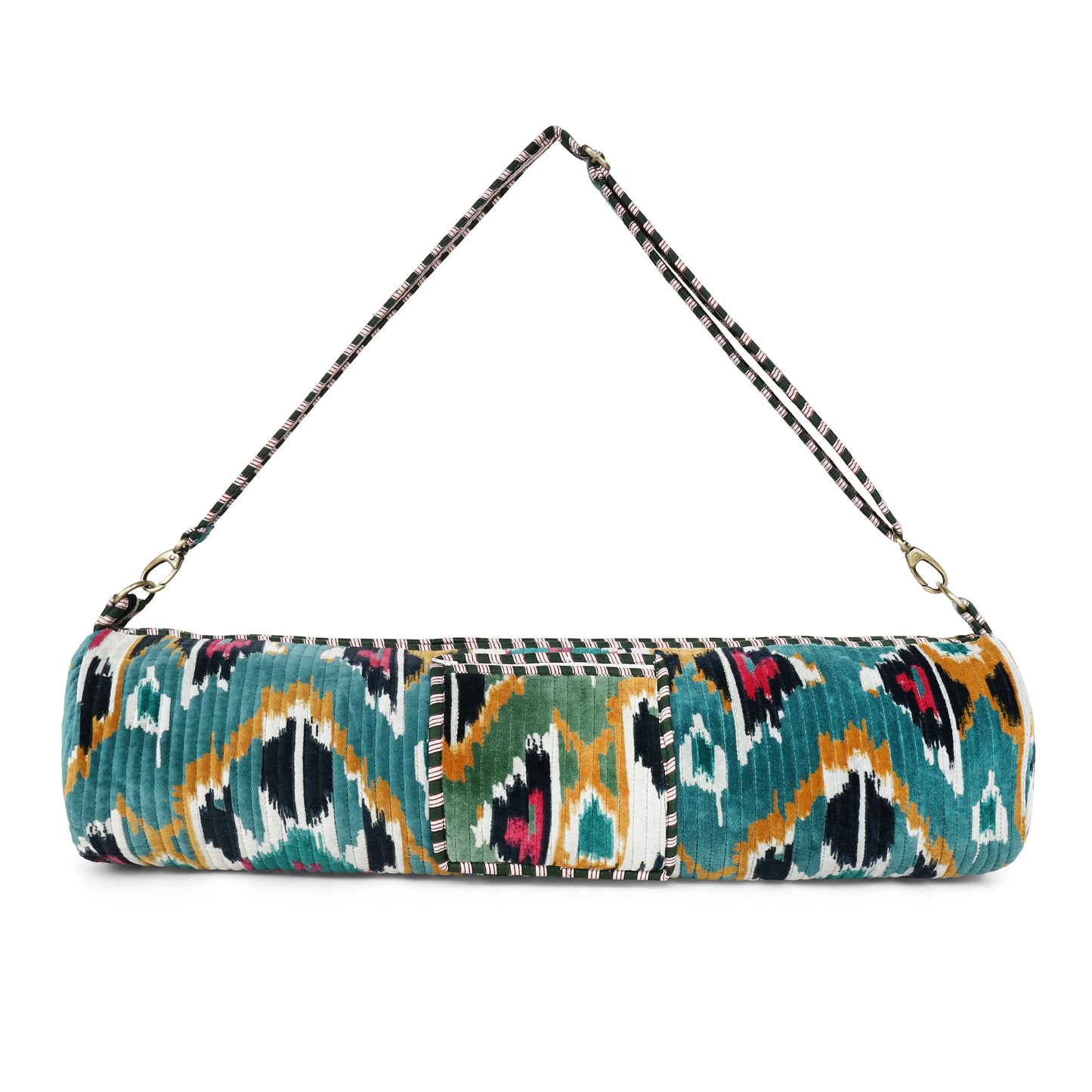 The Ikat Velvet Yoga Bag: Teal CYC
