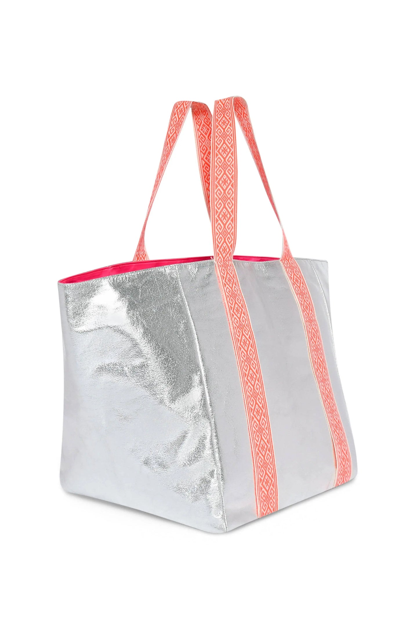 SHEENY SILVER BEACH BAG The Style Closet