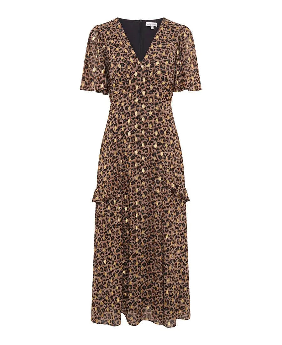 Ruffle Animal Foil Midi Dress: 14 Needs No Label