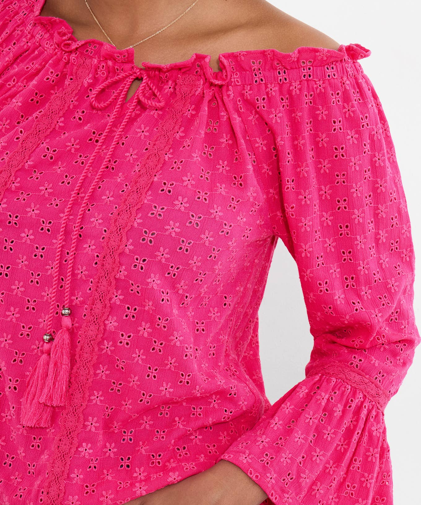 Prettiest Broderie Top: Pink / 14 Joe Browns