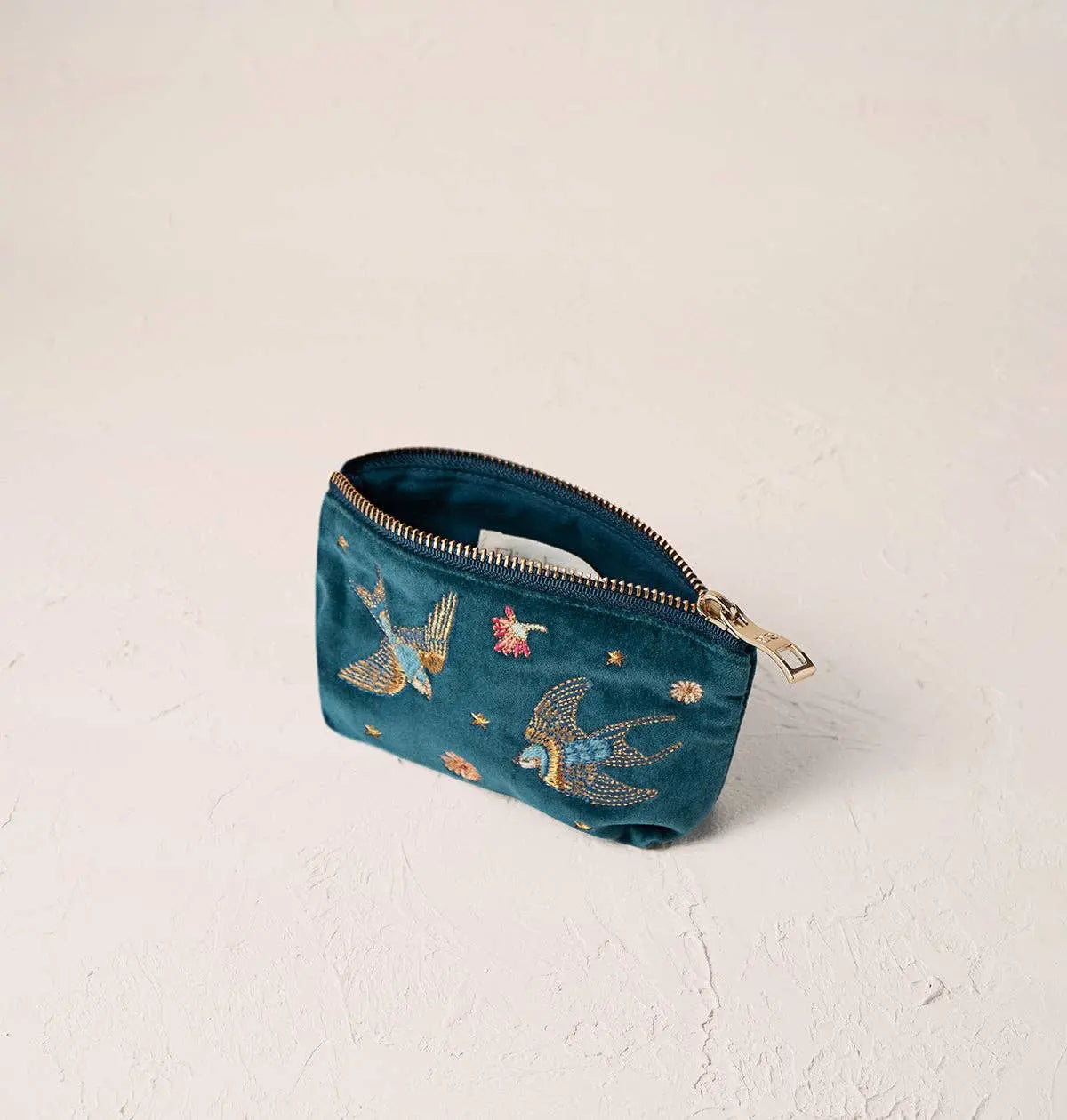 Swallows Coin Purse: Rich Blue / Velvet The Style Closet