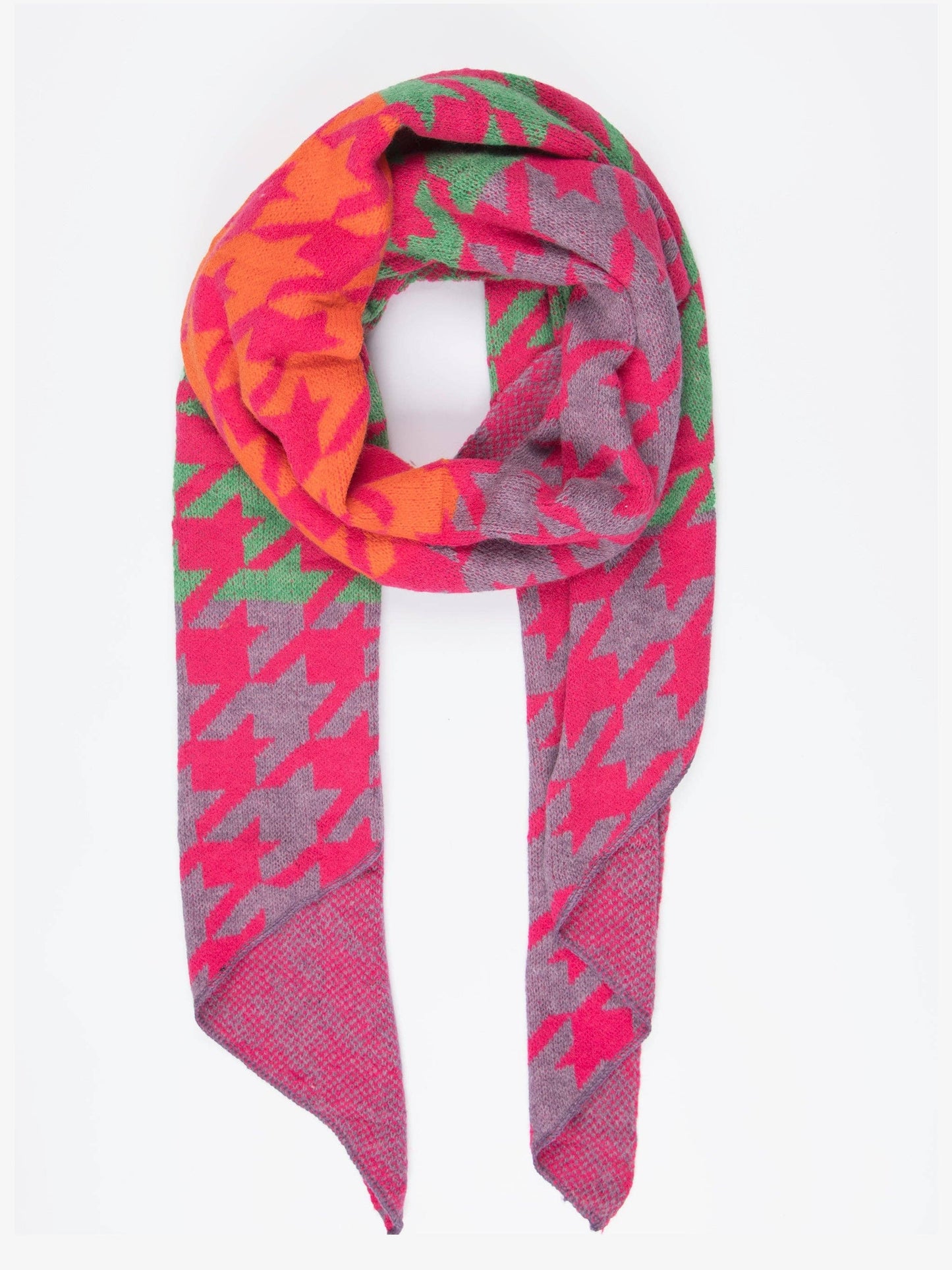 Fuchsia, Houndstooth Scarf
