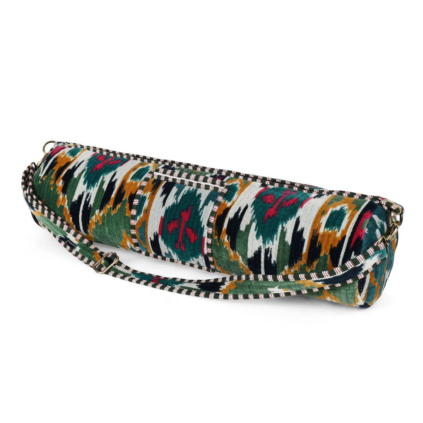The Ikat Velvet Yoga Bag: Teal CYC
