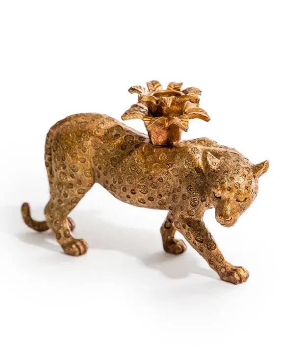 Prowling Leopard Candle Holder The Style Closet