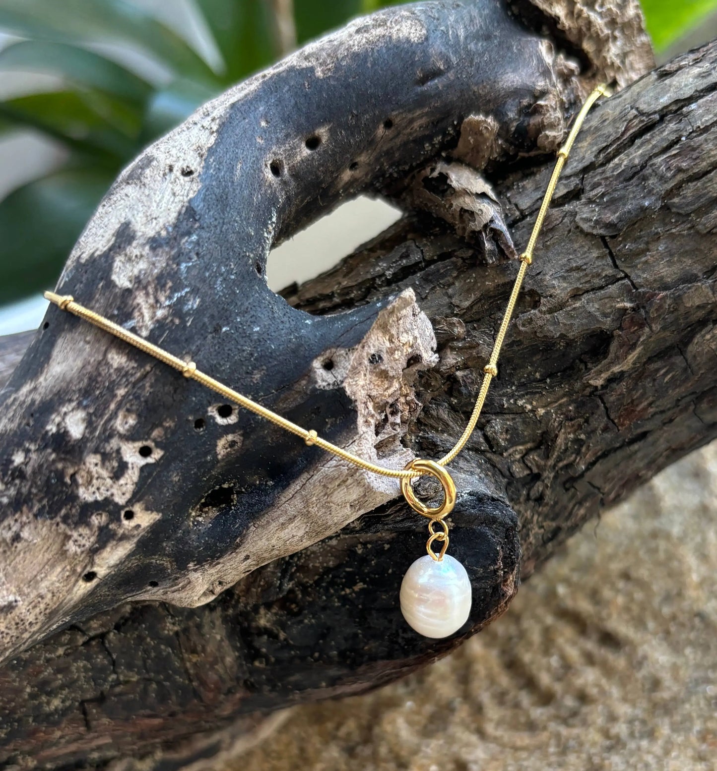 18ct Gold Plated Single Pearl Necklace The Style Closet