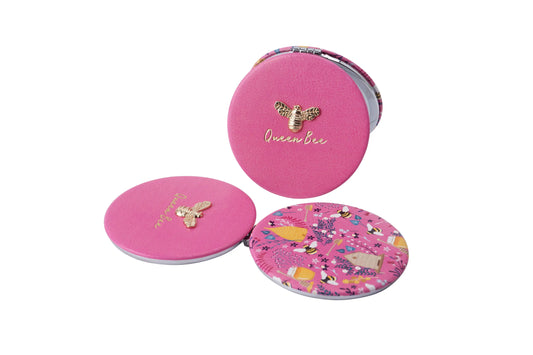 The Beekeeper 'Queen Bee' Pink Compact Mirror The Style Closet