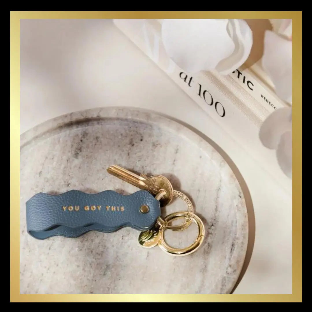 'You Got This' Sentiment Wave Keyring in Navy by Katie Loxton Katie Loxton