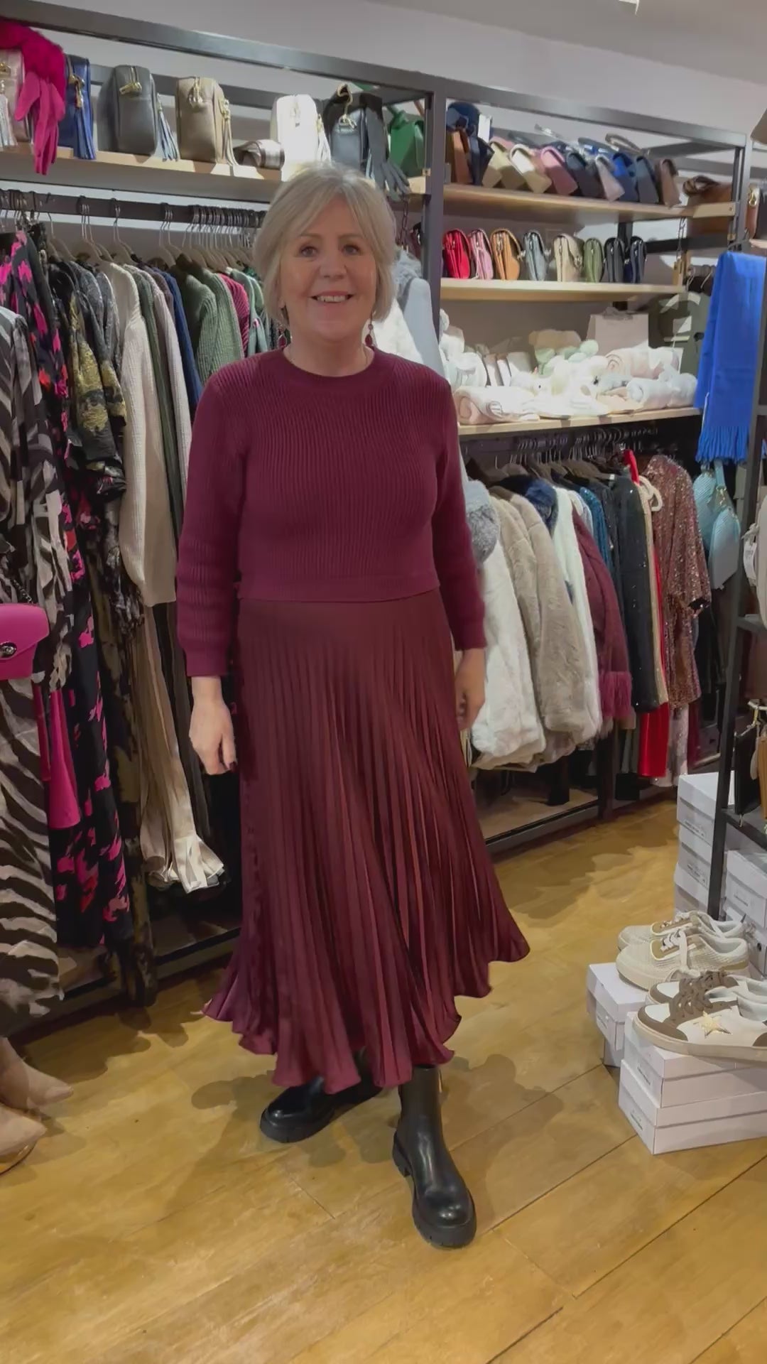 Jumper Dress with Satin Pleated Skirt – The Style Closet
