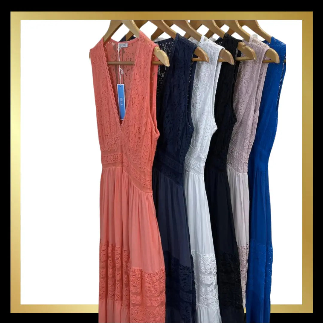Sleeveless Maxi Lace Dress The Style Closet