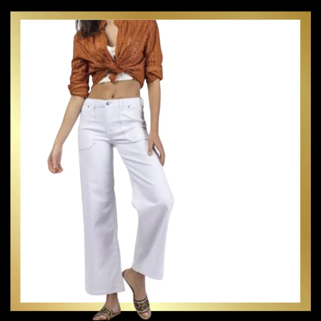 Toxik Wide Leg Jeans in Soft White The Style Closet