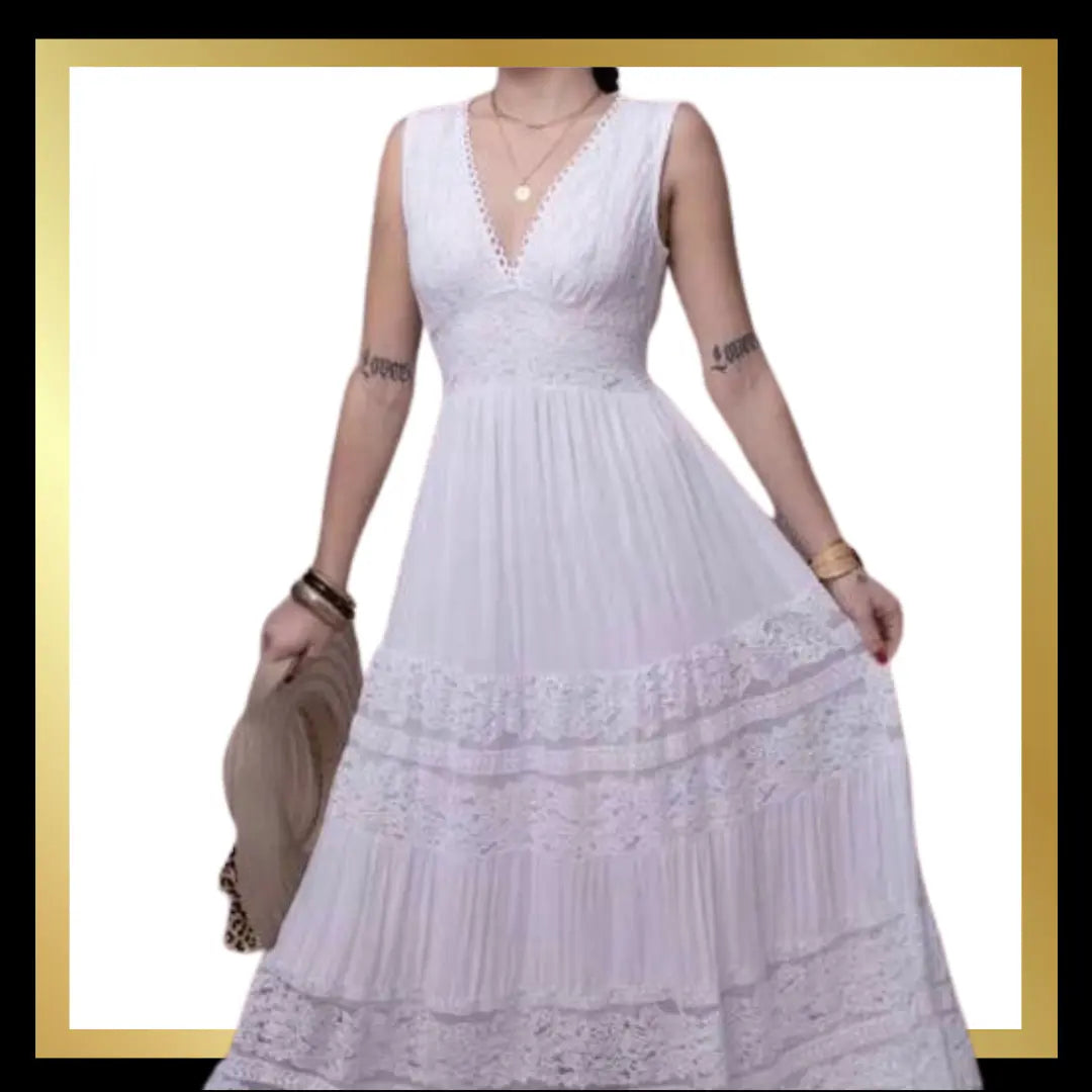 Sleeveless Maxi Lace Dress The Style Closet