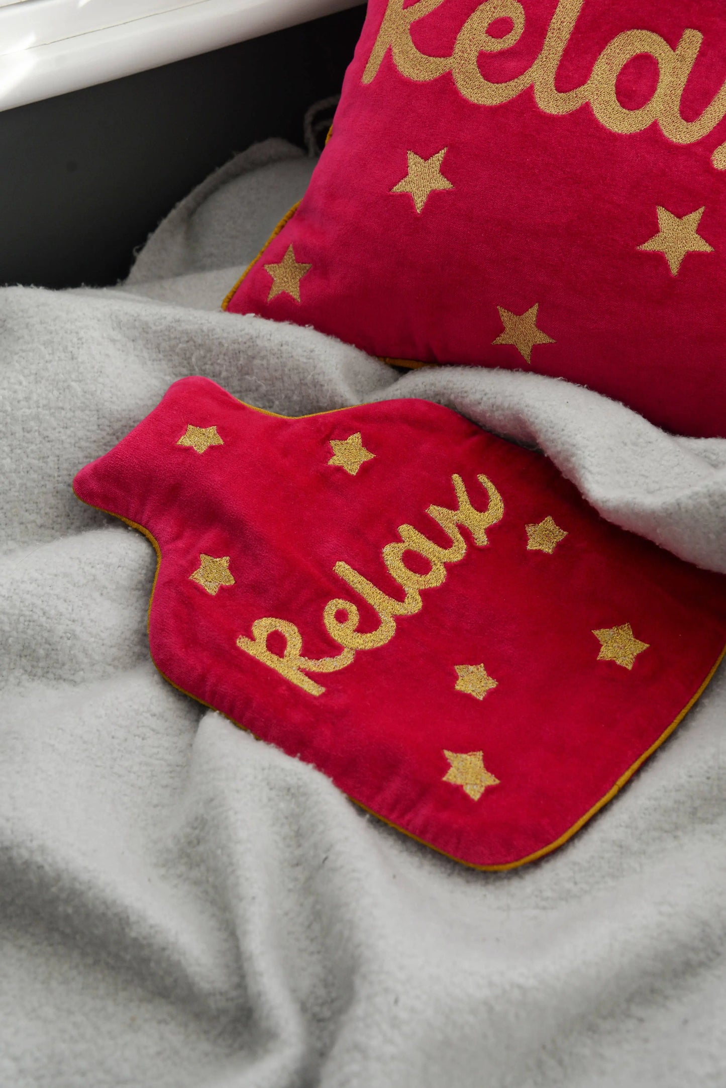PINK VELVET RELAX HOT WATER BOTTLE The Style Closet