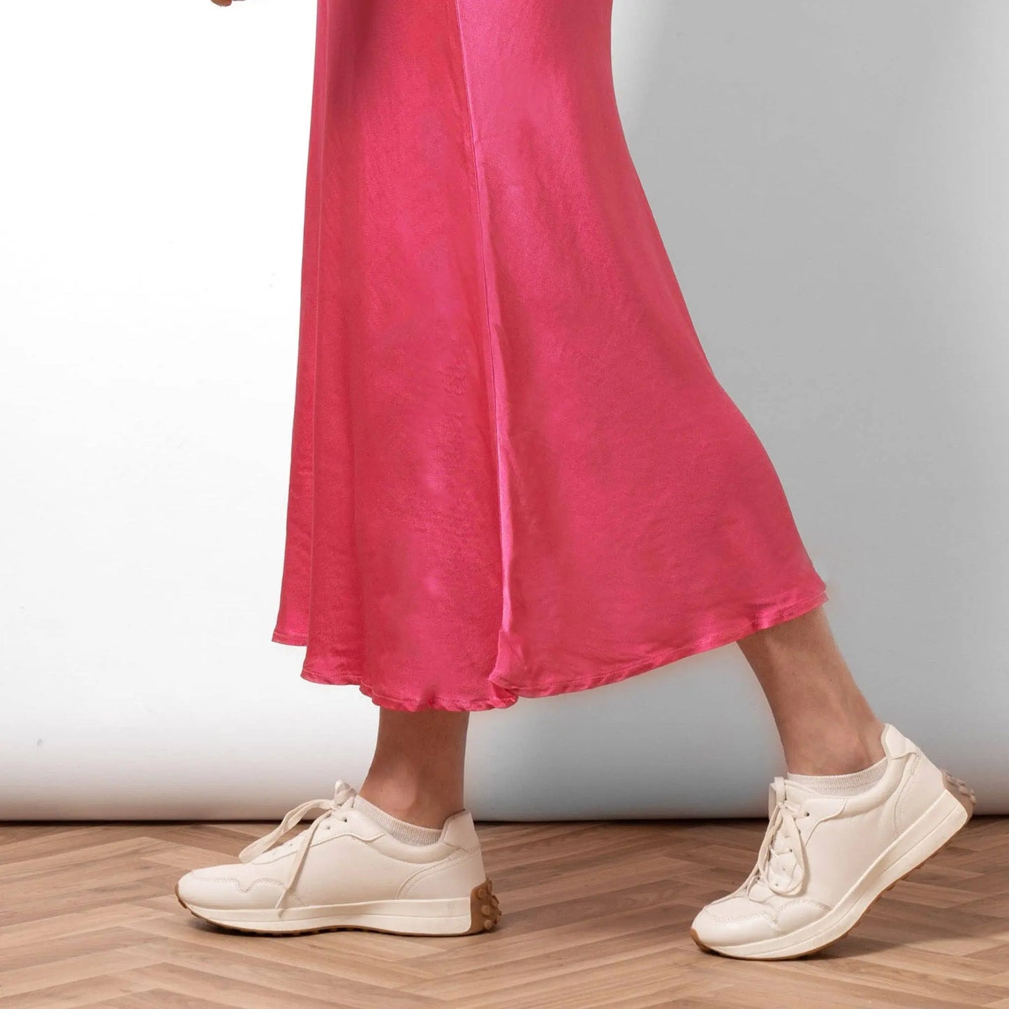 Midi Slip Skirt - Hot Pink The Style Closet