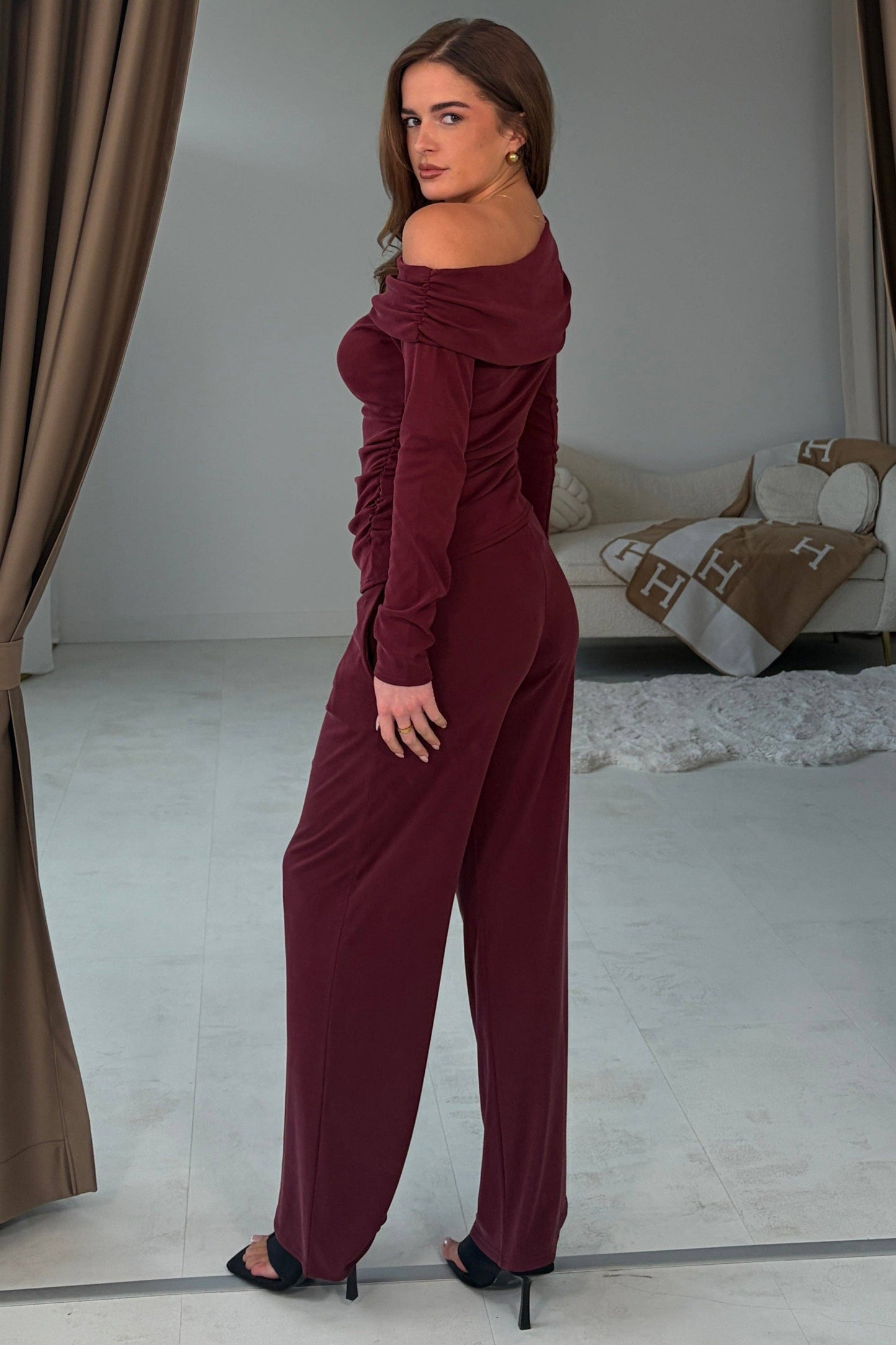 Jay Wide Leg Trouser Berry: WINE / Pack: 122211 Size: 8-18