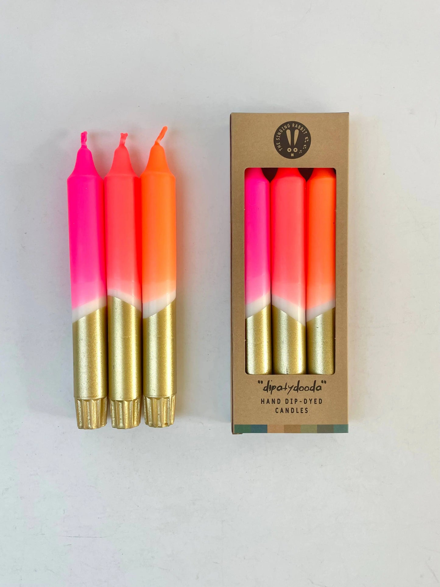 All The Neons & Gold Dip Dyed Dinner Candles The Style Closet
