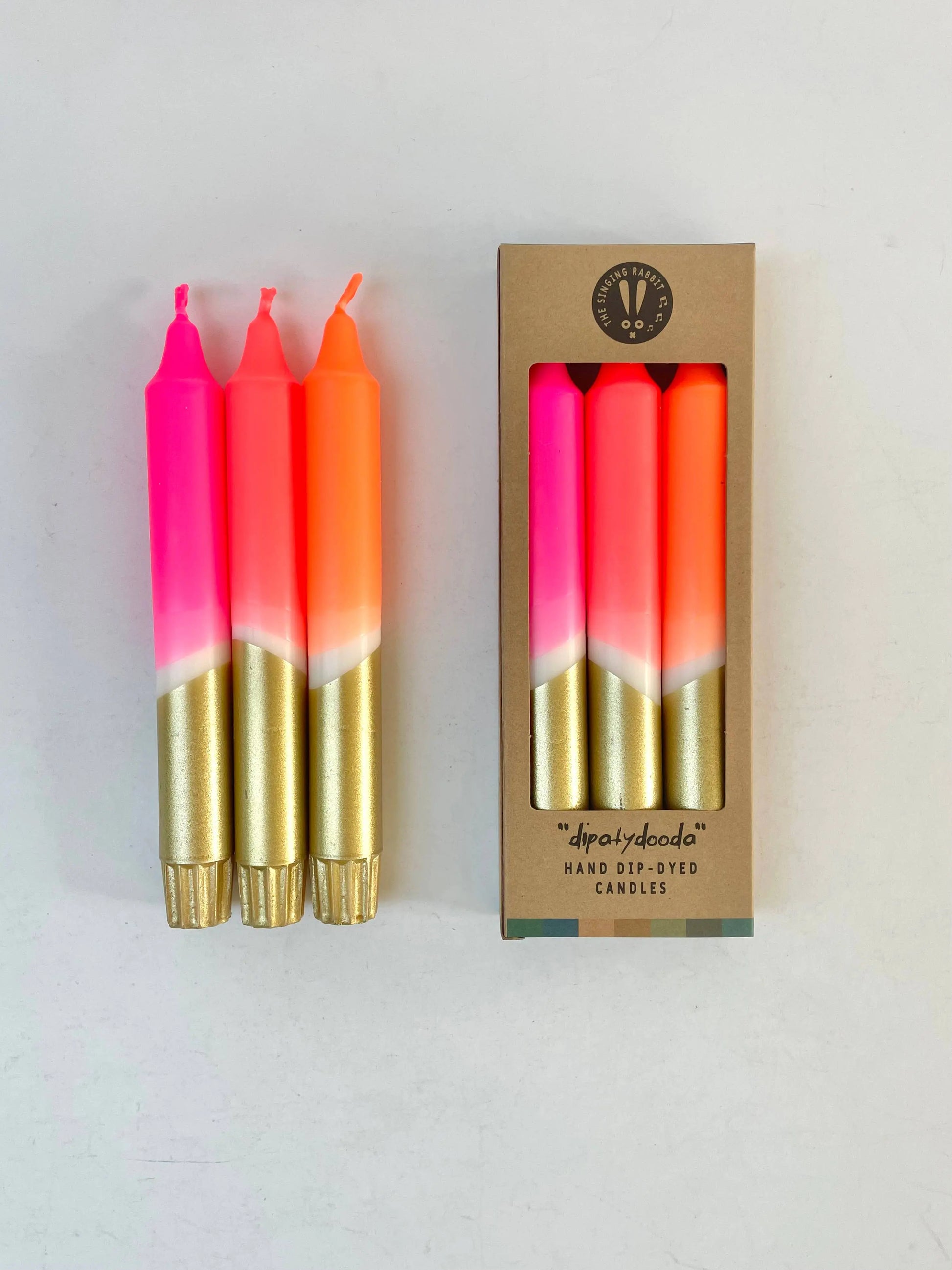 All The Neons & Gold Dip Dyed Dinner Candles The Style Closet