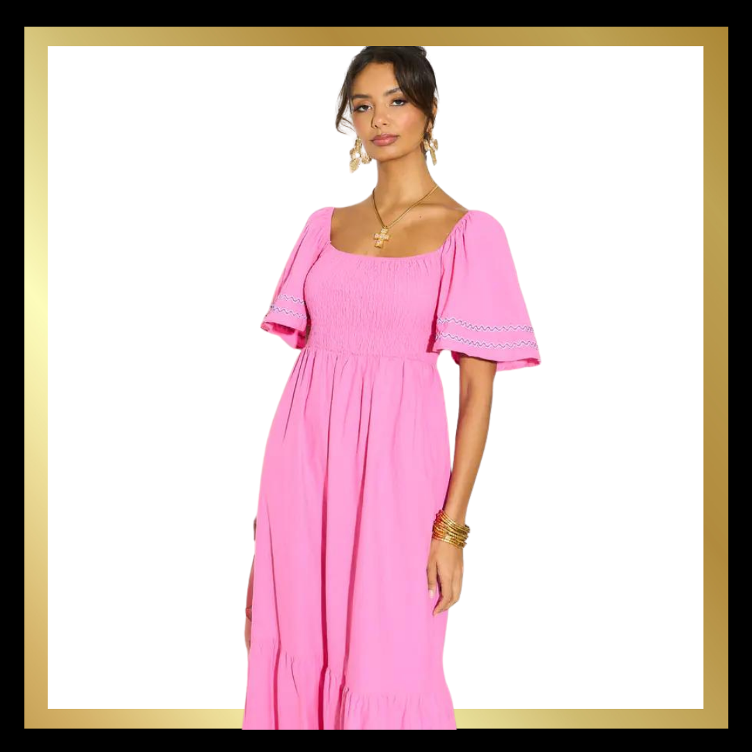 Shirred Bodice Cotton Dress The Style Closet