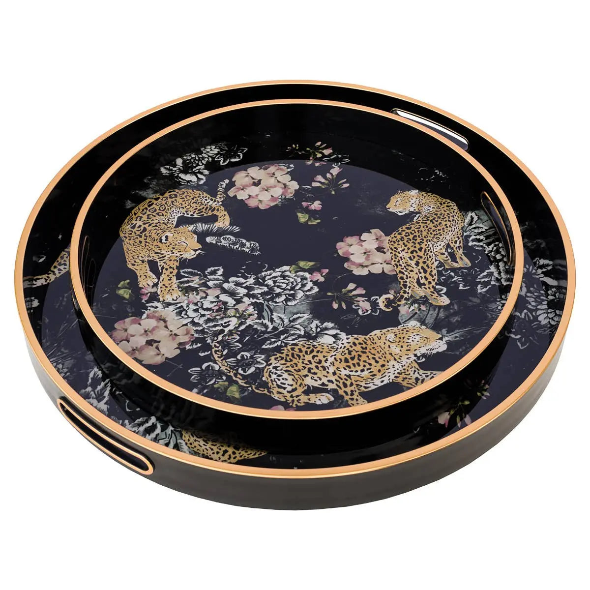 36cm Circular Tray With Leopard Design The Style Closet
