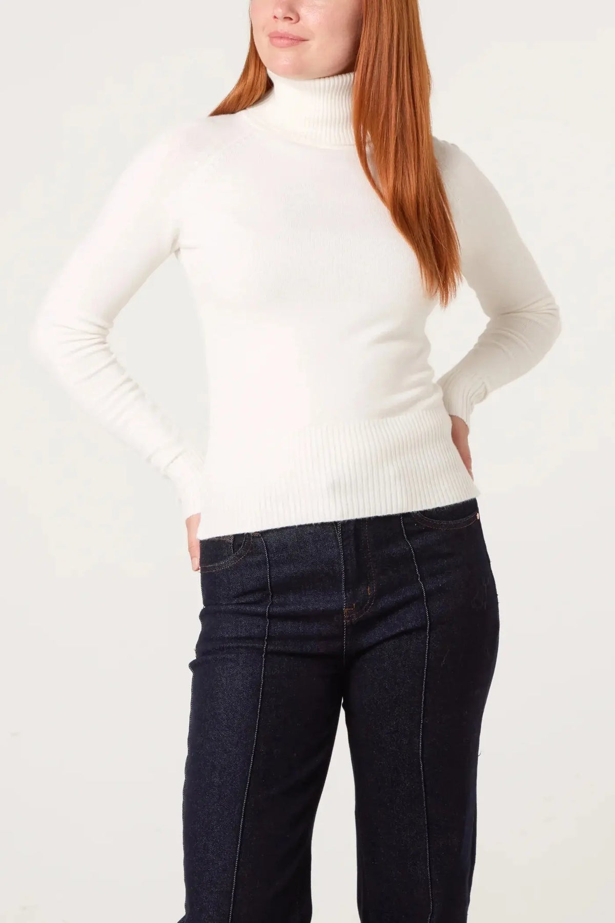 Gold Button Roll Neck Jumper The Style Closet