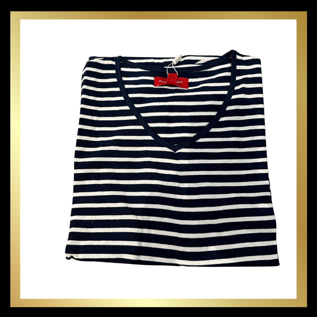 V Neck Striped T-Shirt