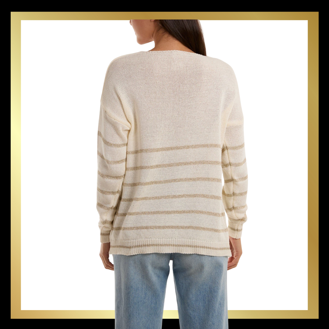 Lurex Striped Jumper with Heart