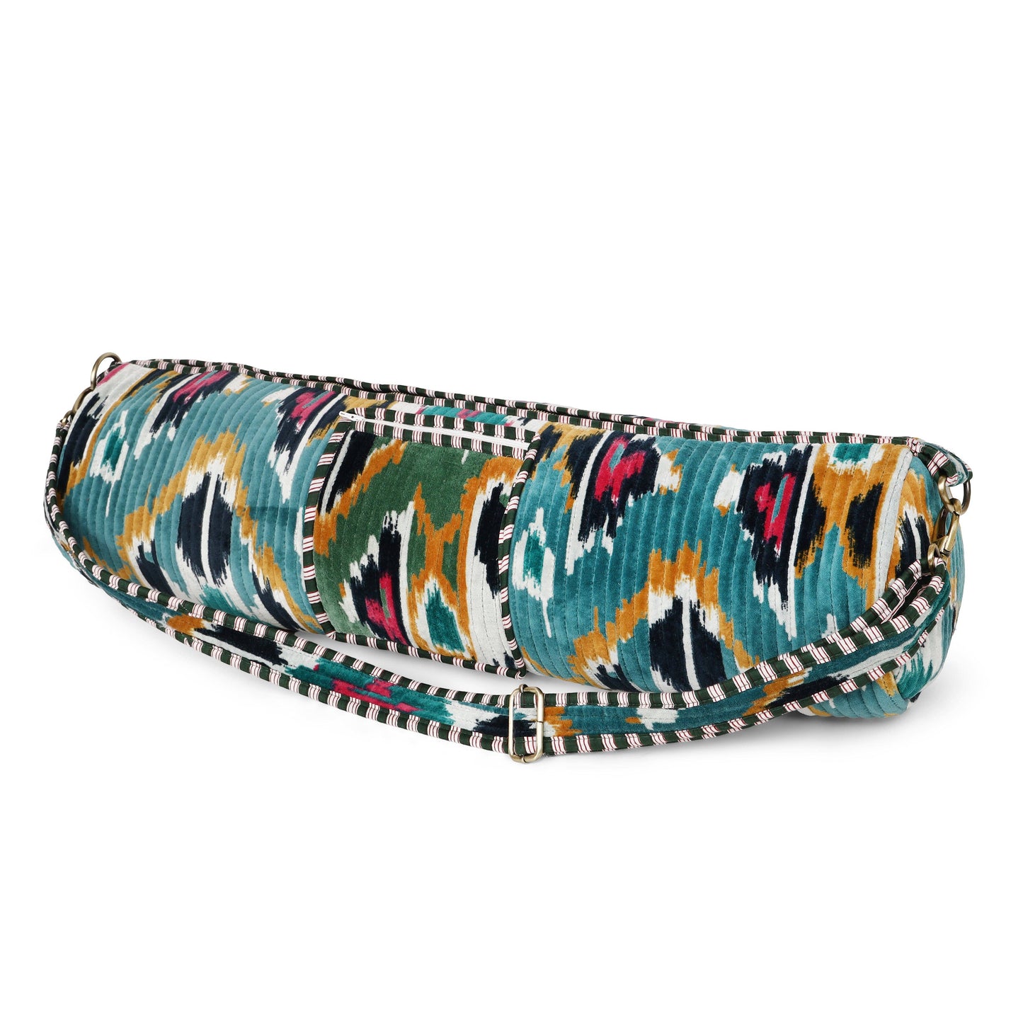 The Ikat Velvet Yoga Bag: Green