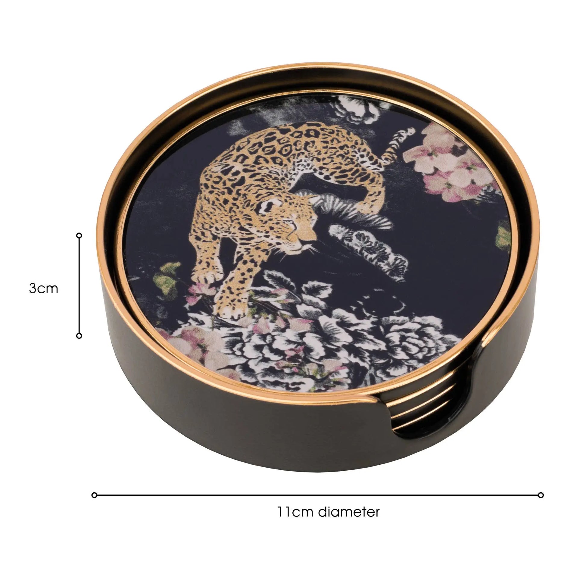 Coasters Circular Leopard Design - Set of 4 The Style Closet
