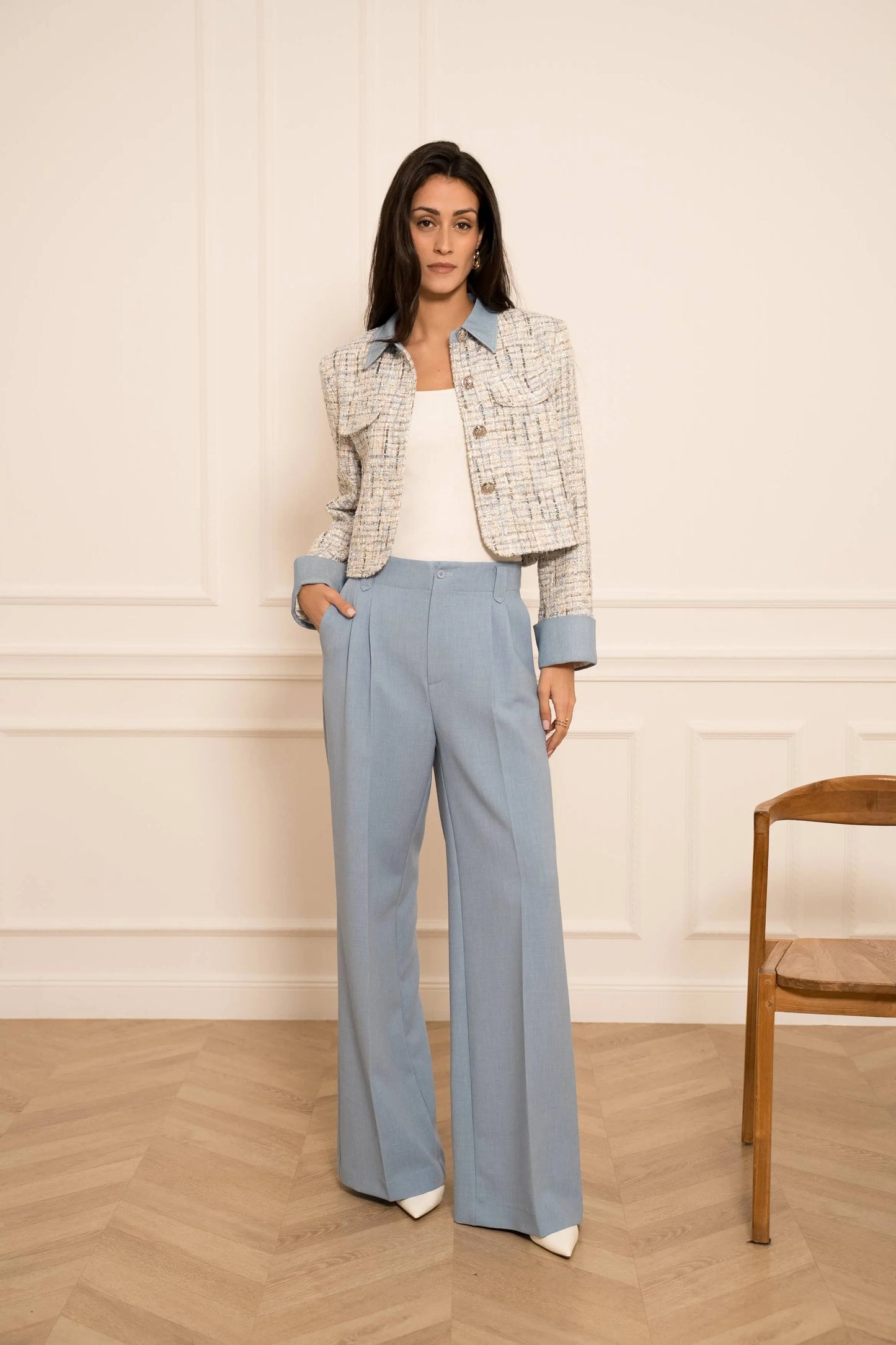 Élise jacket in tweed & Dark denim - The Style Closet