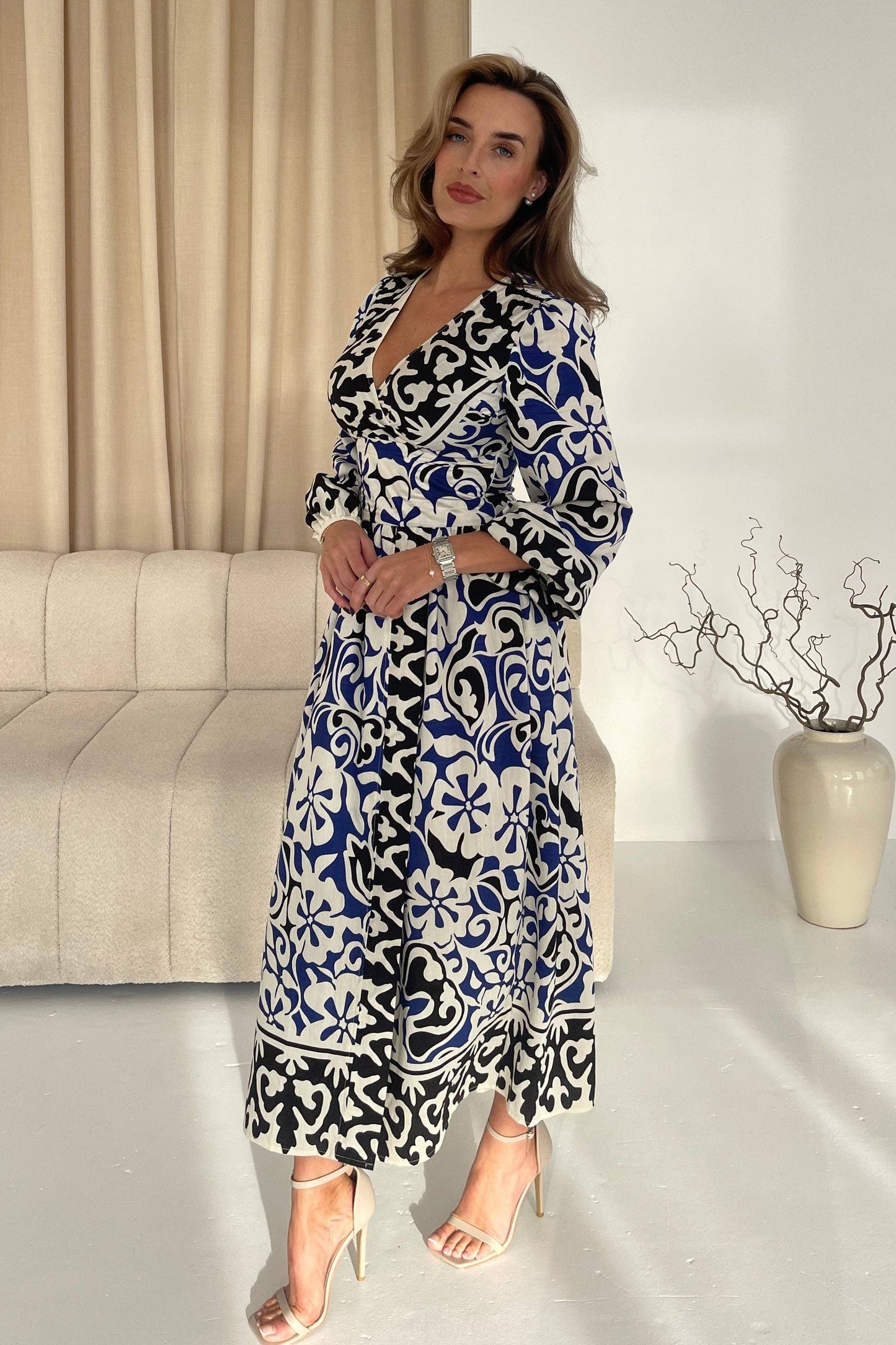 Long Sleeve Maxi Dress Blue
