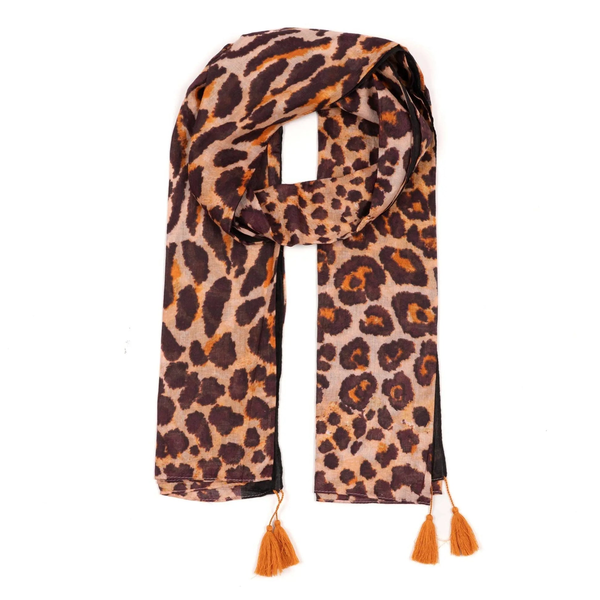 Kai Lightweight Cotton Scarf - Neutral, Leopard Print: One-size The Style Closet